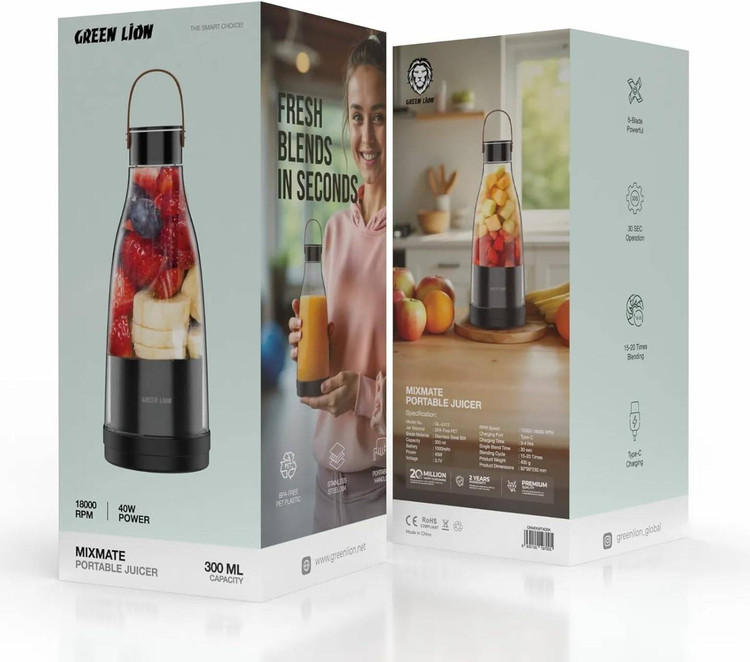 مخلوط کن قابل حمل گرین لاین مدل Mixmate - GNMIXMT40