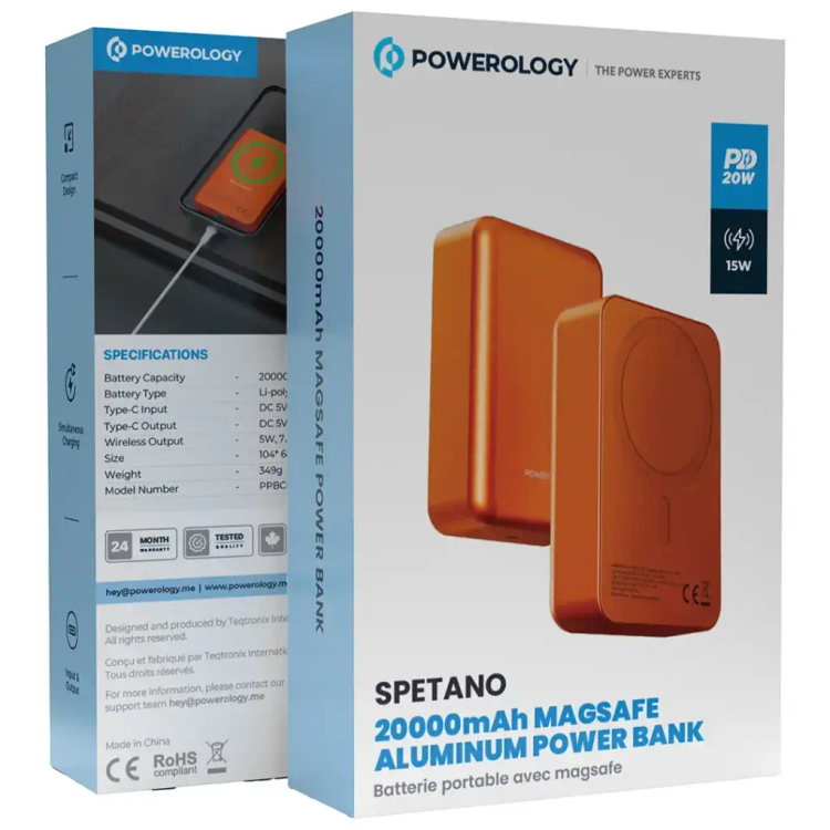 پاوربانک مگ سیف پاورولوژی 20000 mah مدل PPBCHA33