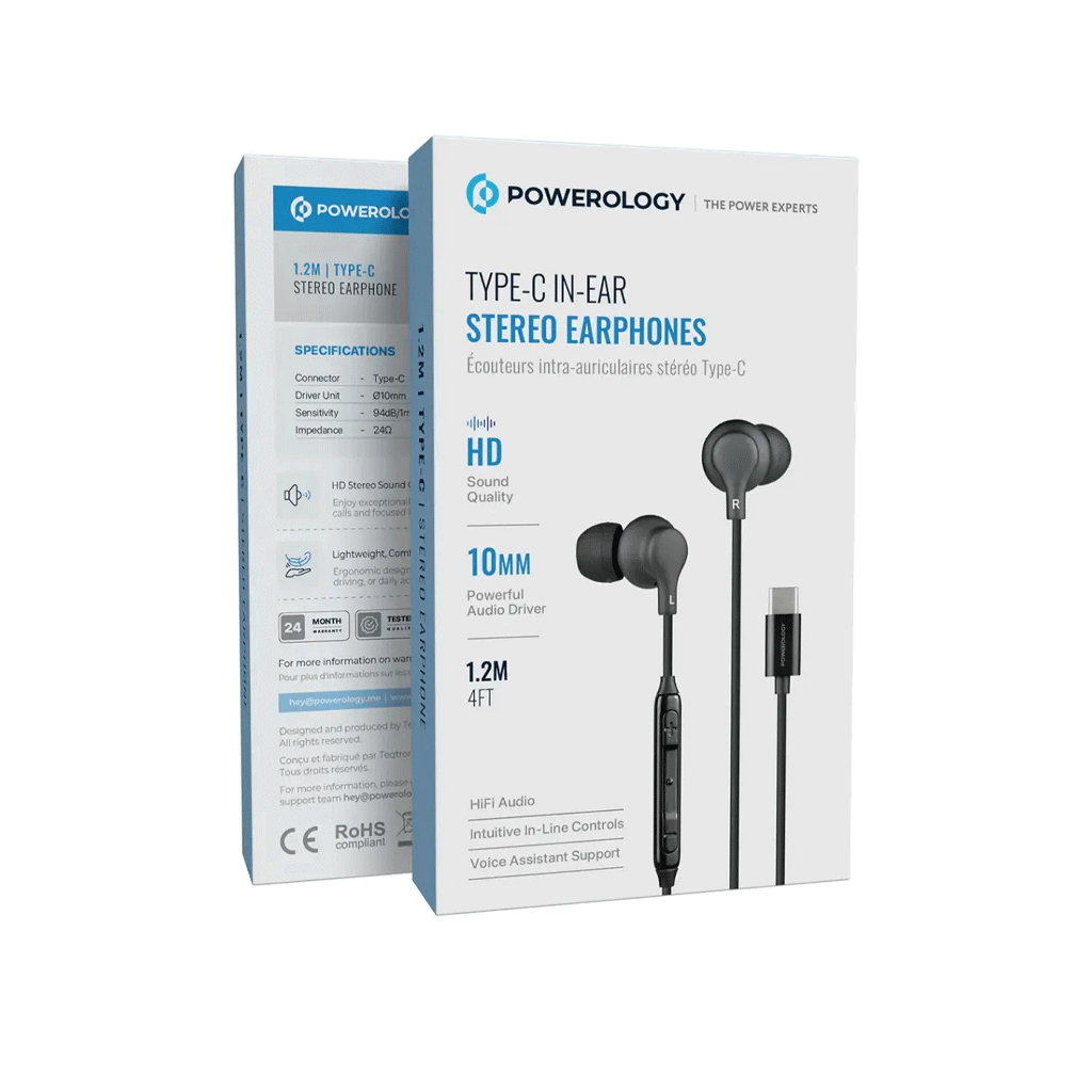 هندزفری سیمی تایپ سی پاورولوژی Powerology Type-C In-Ear