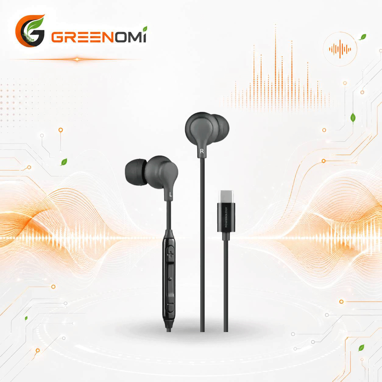 هندزفری سیمی تایپ سی پاورولوژی Powerology Type-C In-Ear