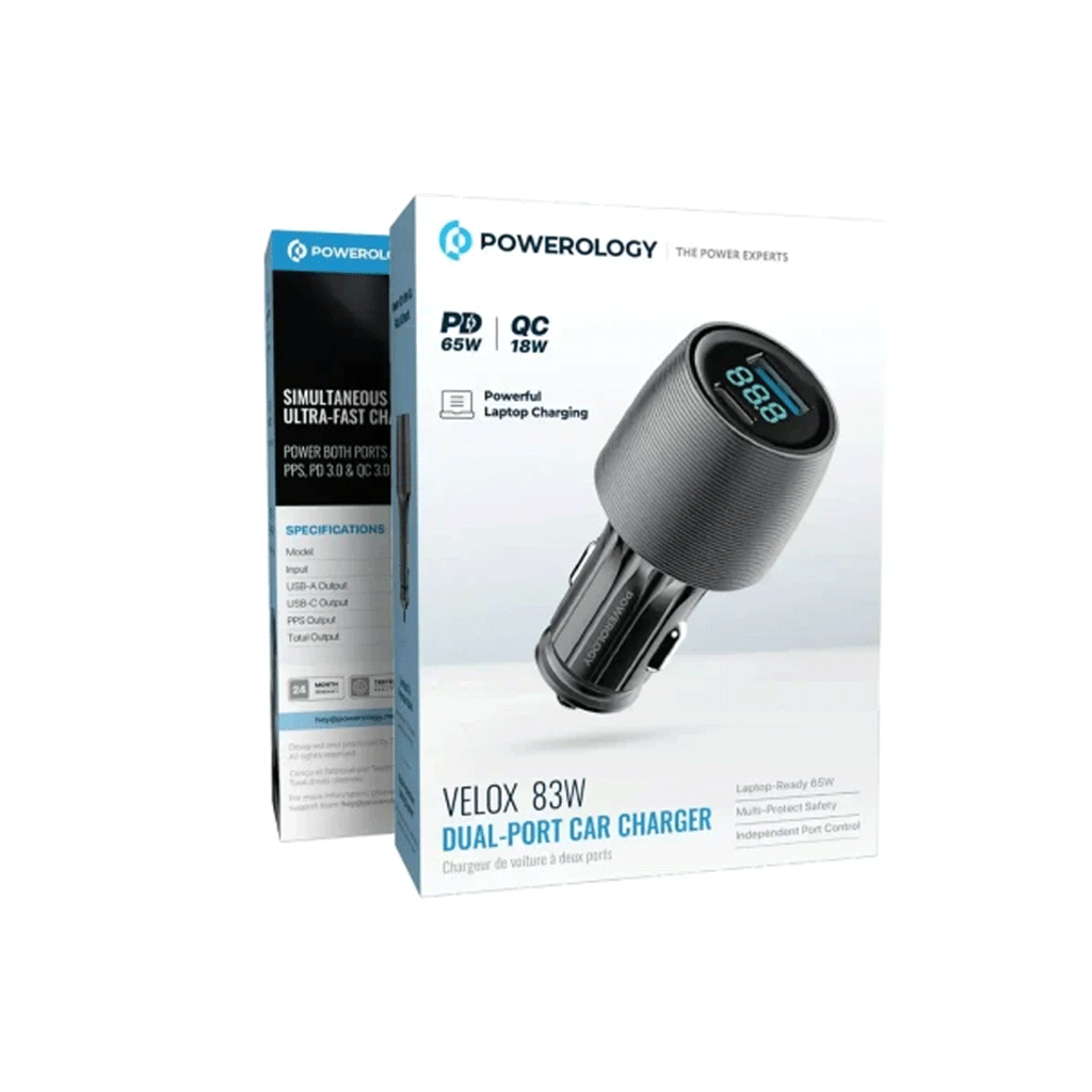 شارژر فندکی پاورولوژی مدل Powerology Velox 83W PCCSR020BK