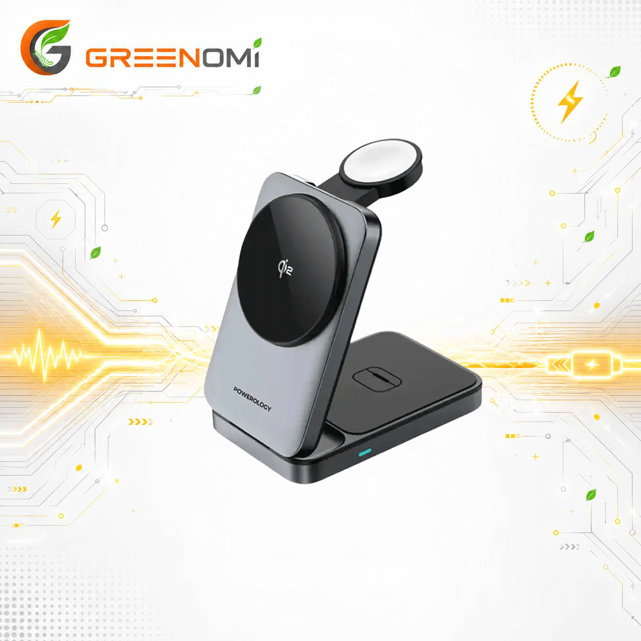شارژر وایرلس 3 در 1 پاورولوژی Powerology PWCUQC033