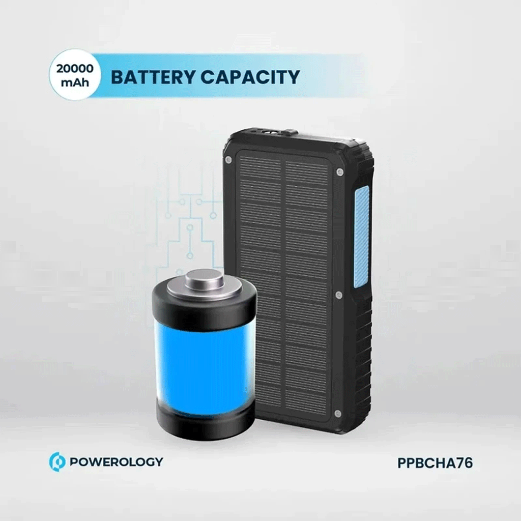 پاوربانک خورشیدی پاورولوژی 20000mah مدل Powerology PP076