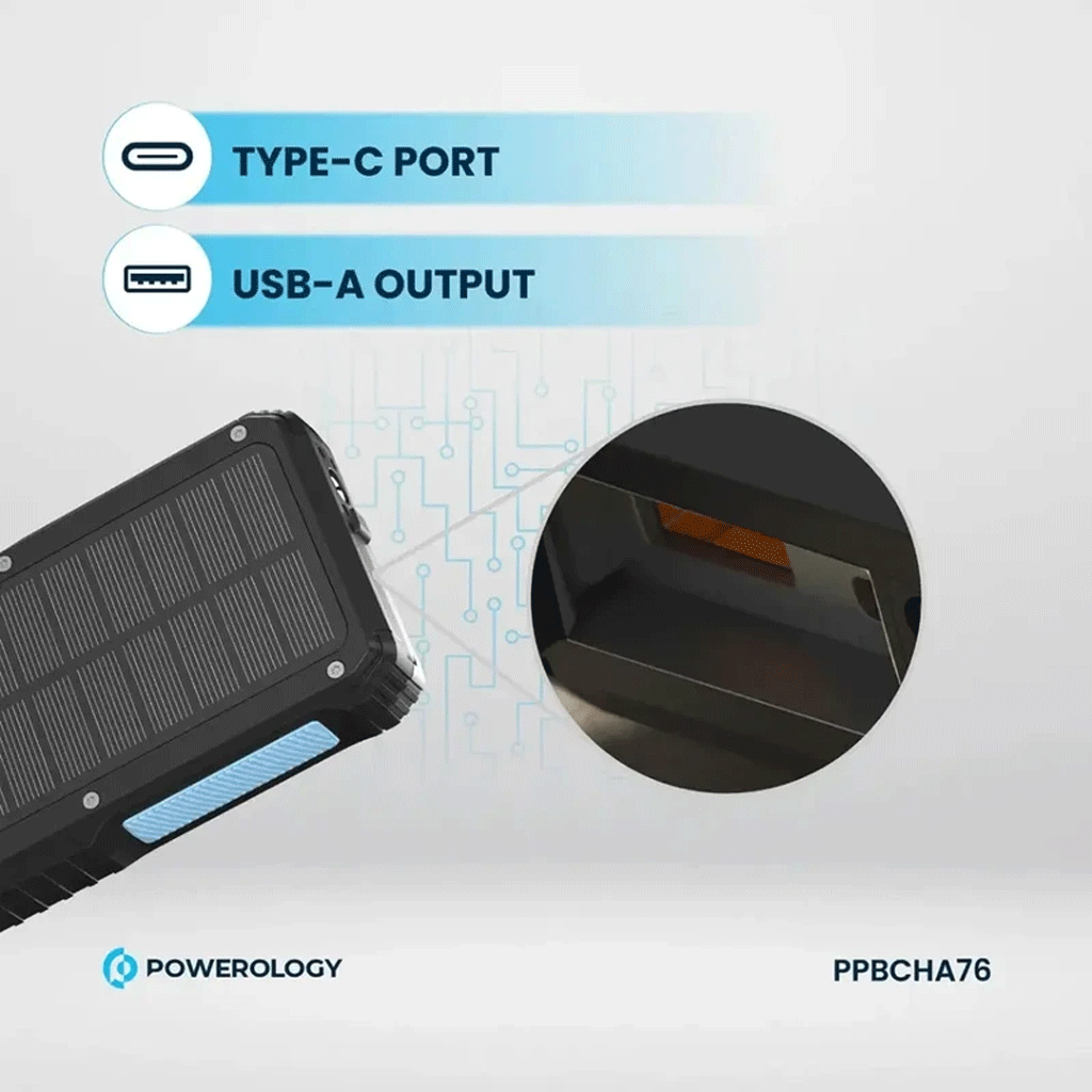 پاوربانک خورشیدی پاورولوژی 20000mah مدل Powerology PP076