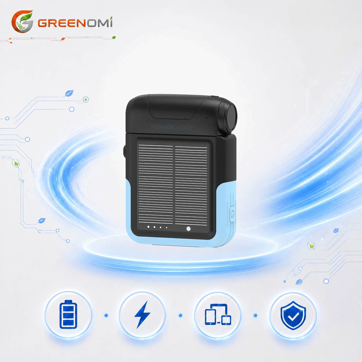 پاوربانک خورشیدی پاورولوژی 10000mah مدل Powerology SANTE PD20w