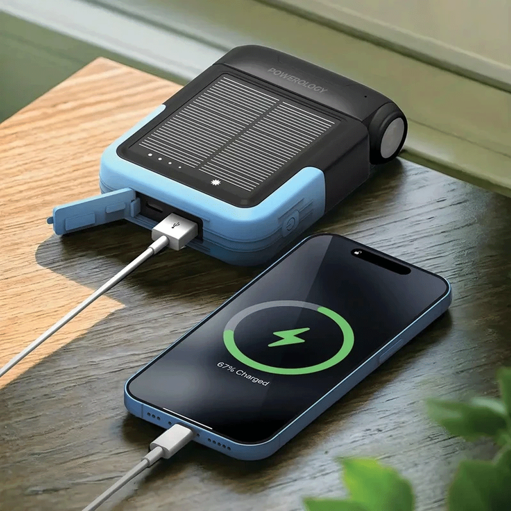 پاوربانک خورشیدی پاورولوژی 10000mah مدل Powerology SANTE PD20w