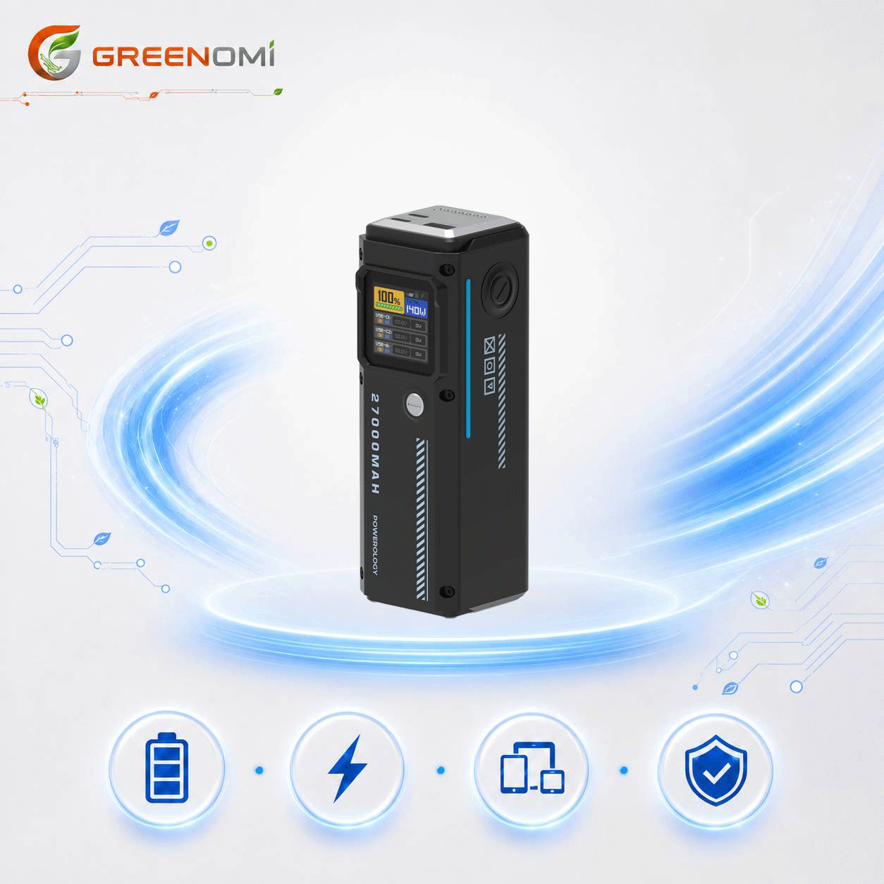 پاور بانک ۶۵ وات پاورولوژی 27000mah مدل Powerology PPBCHA83