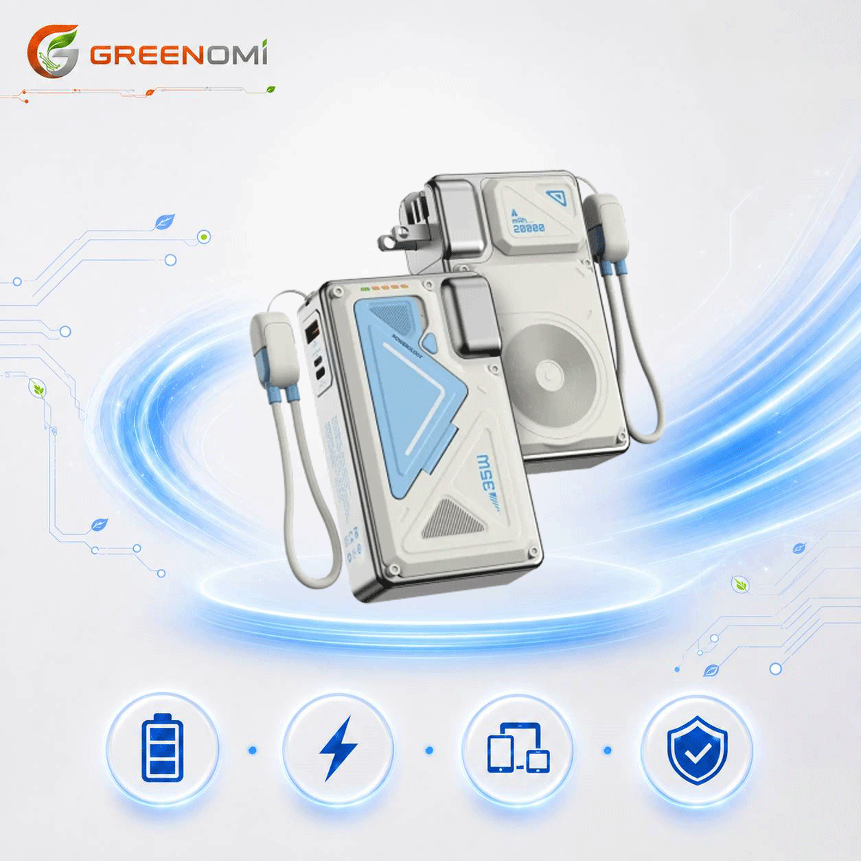 پاوربانک مگ سیف پاورولوژی مدل Powerology Wall Charger MagSafe 20000mAh PPBMH104WH
