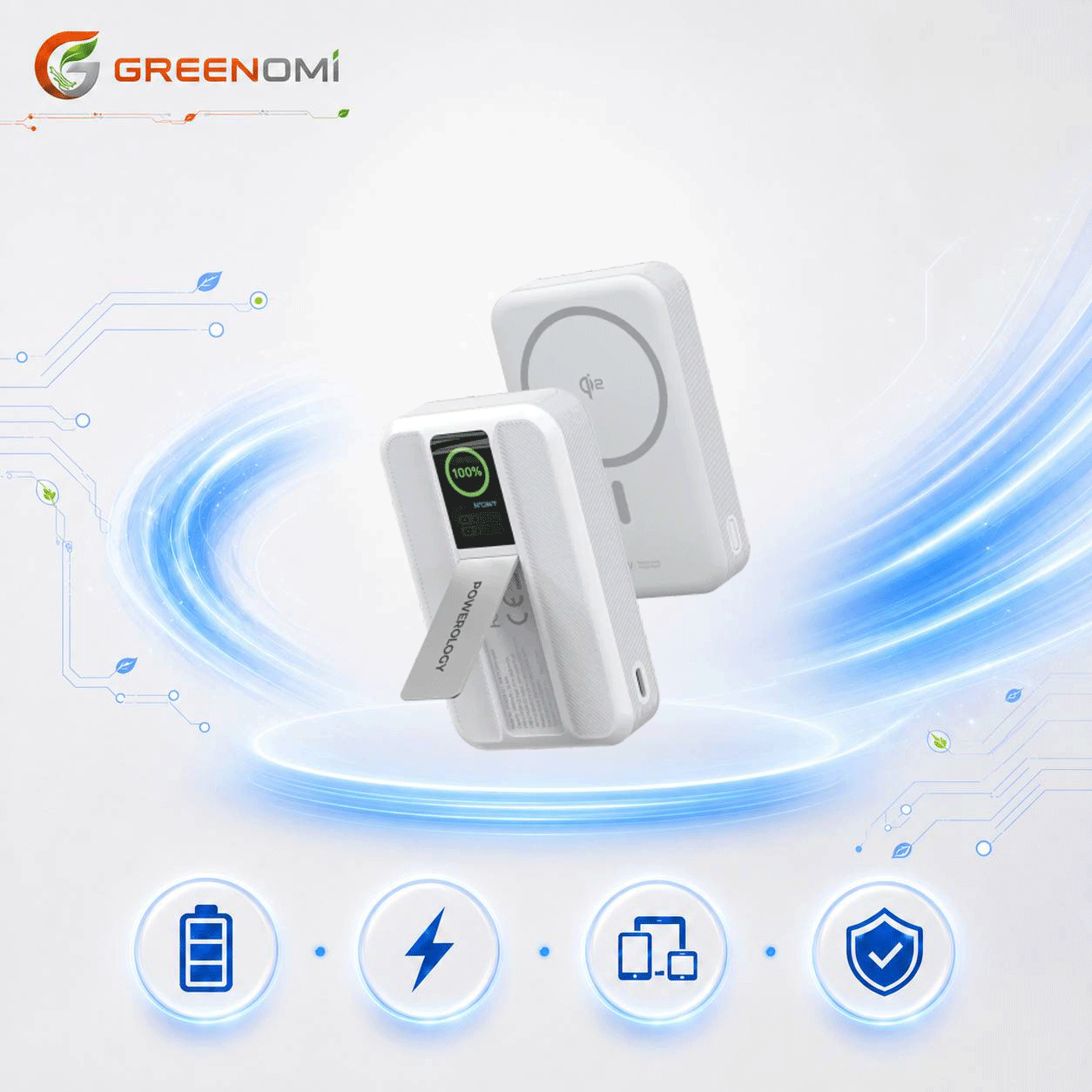پاوربانک مگ سیف پاورولوژی مدل Powerology Vision - Qi2 10000mAh MagSafe PPB20910