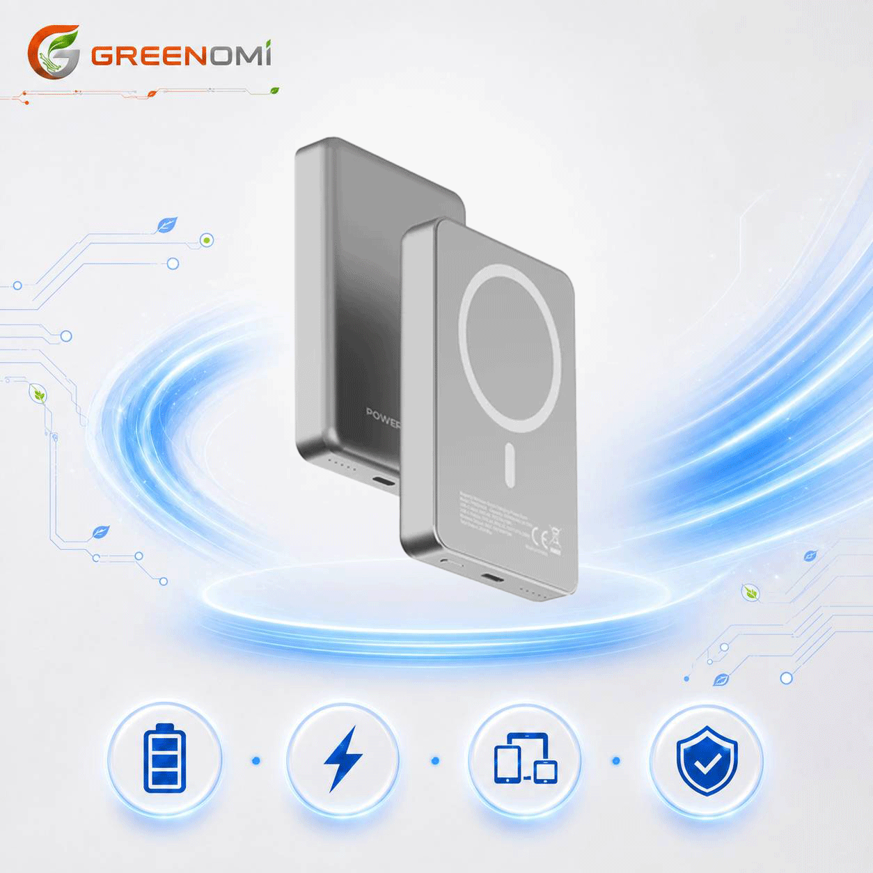پاوربانک مگ سیف پاورولوژی مدل Powerology 10000 mAh Magsafe PPBCHA34