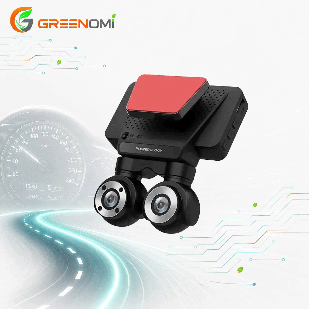 دوربین ثبت وقایع پاورولوژی  Powerelogy DUAL LENS DASH CAMERA