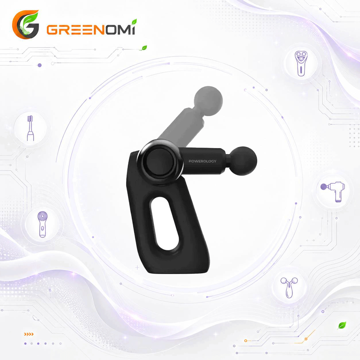 ماساژور تفنگی پاورولورژی مدل Powerology Full-Body Massage Gun SM02