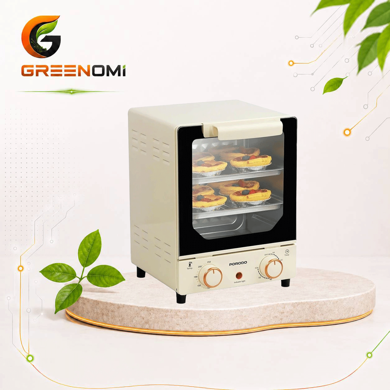 فر برقی مینی پرودو مدل Porodo VERTICAL TEMP GLASS
