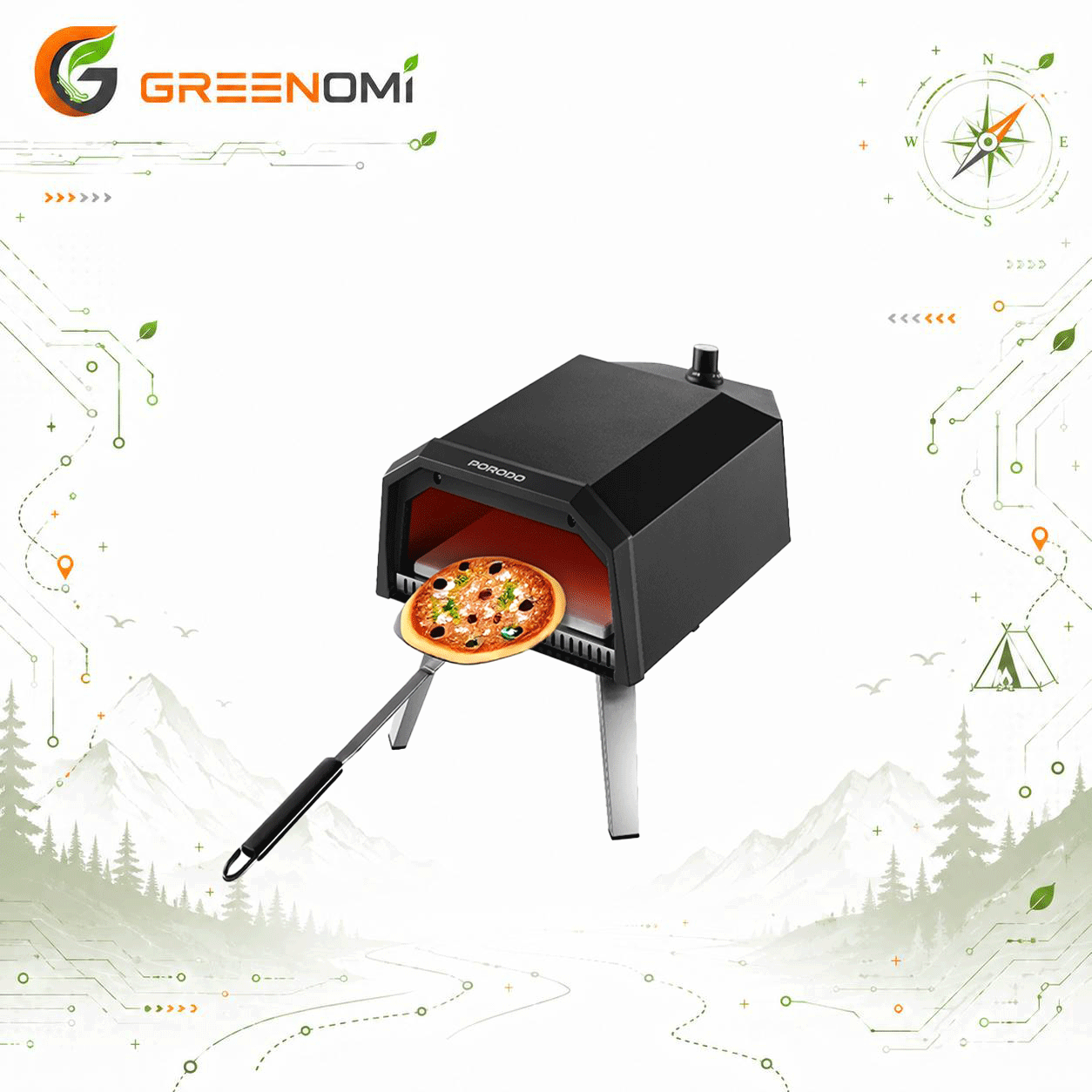 فر گازی پیتزا پرودو مدل  Porodo Pizza Outdoor Oven