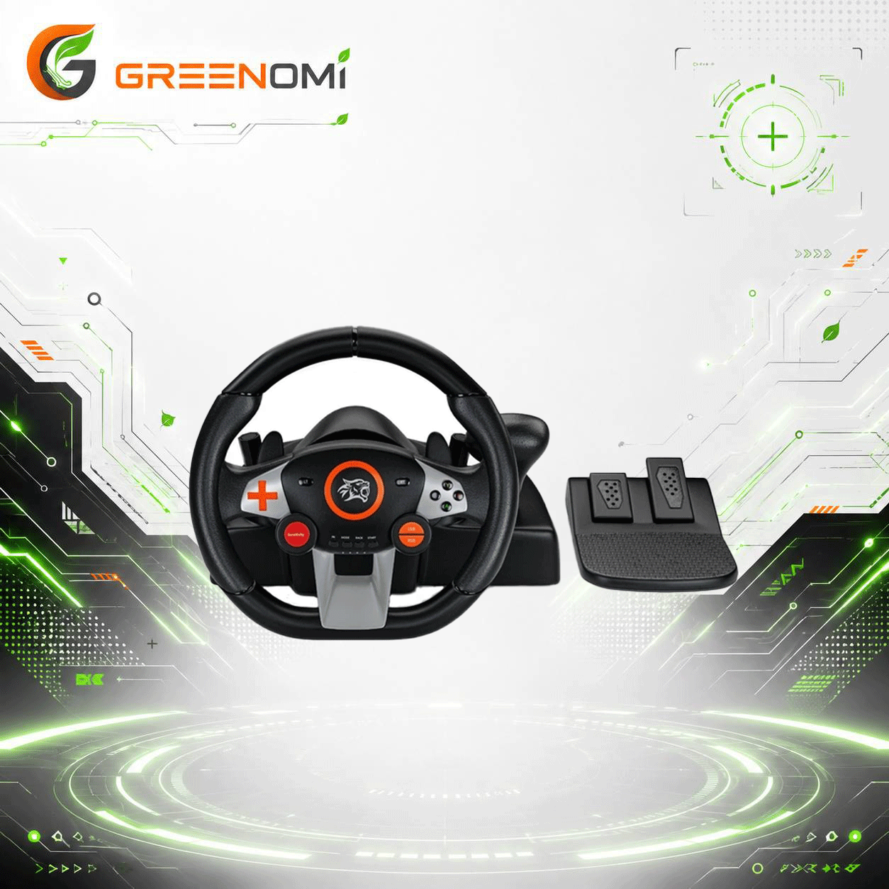 فرمان بازی 7 کاره پرودو Porodo Gaming Steering Wheel 7in1