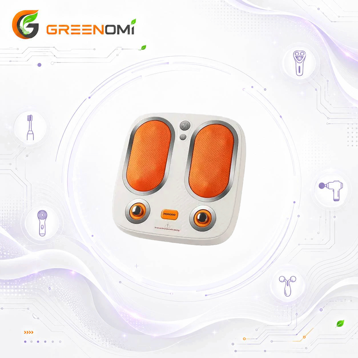 ماساژور شارژی و قابل حمل حرارتی پا پرودو مدل Porodo Cordless Heated Foot Massager
