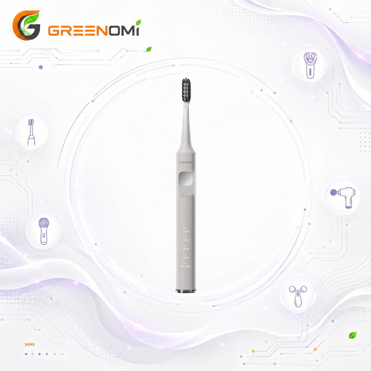 مسواک برقی پرودو مدل PORODO SMART SONIC 5 IN 1 PDLFSTETBWH