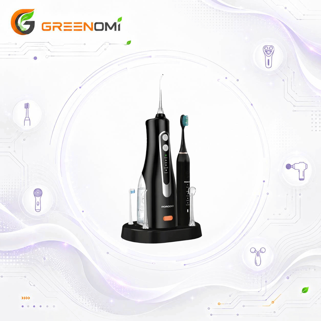 دستگاه واتر جت و مسواک برقی پرودو مدل Porodo PDLSTC2254 smart sonic