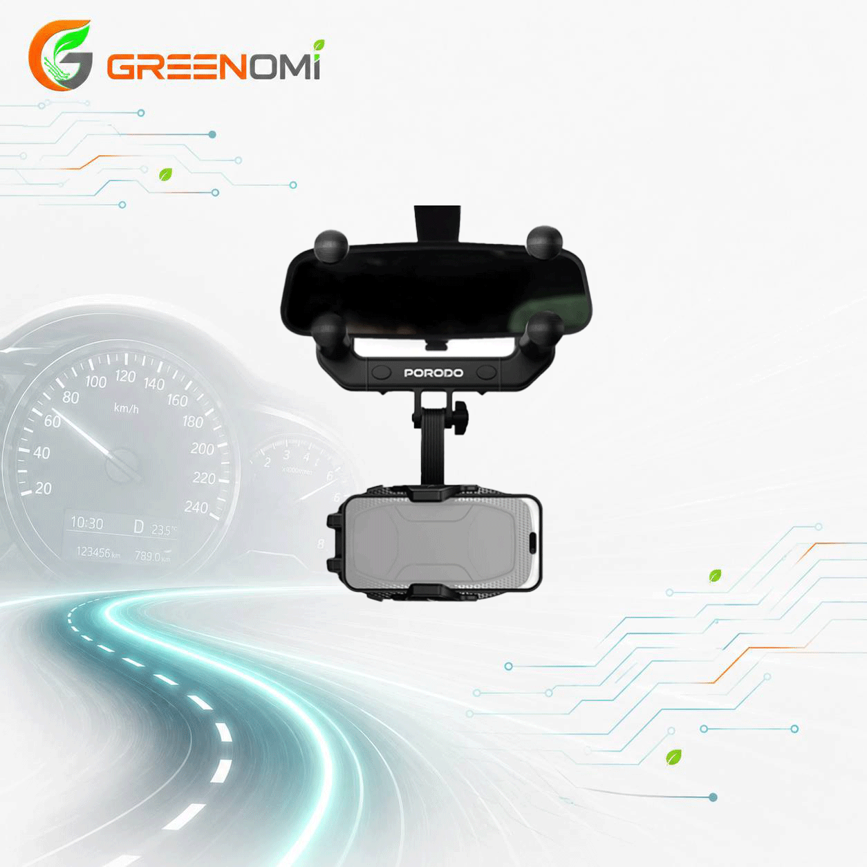 هولدر گوشی آینه جلو پرودو مدل Porodo PDRVMPH MIRROR MOUNT