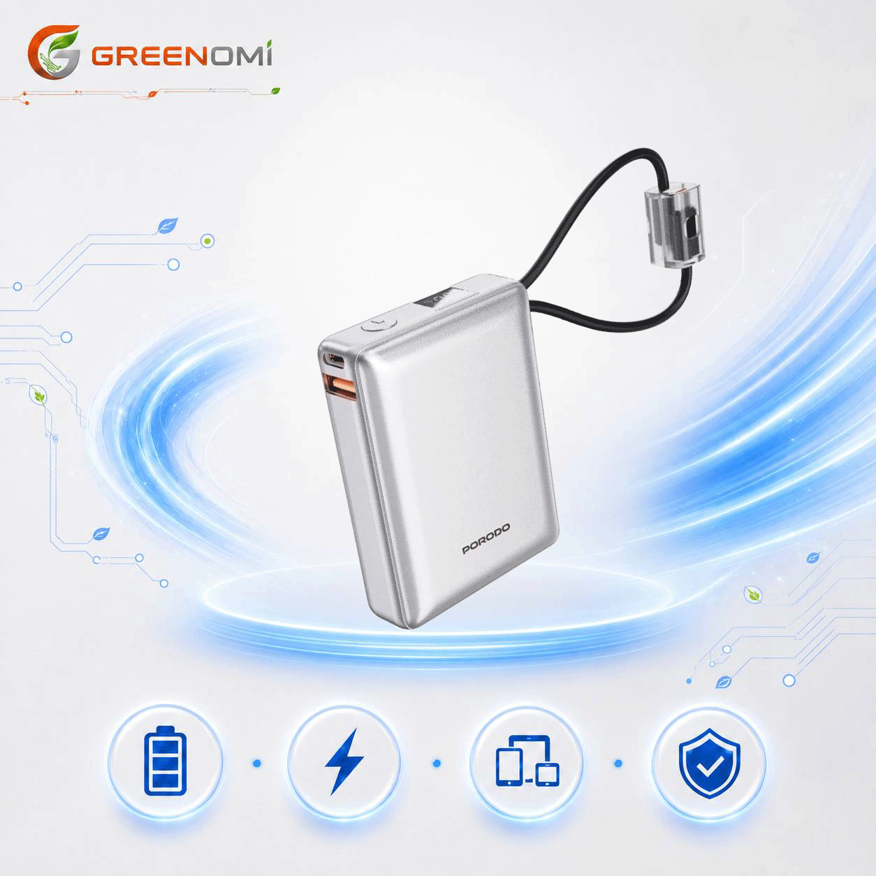 پاوربانک 10000mah پرودو مدل  Porodo PETITE