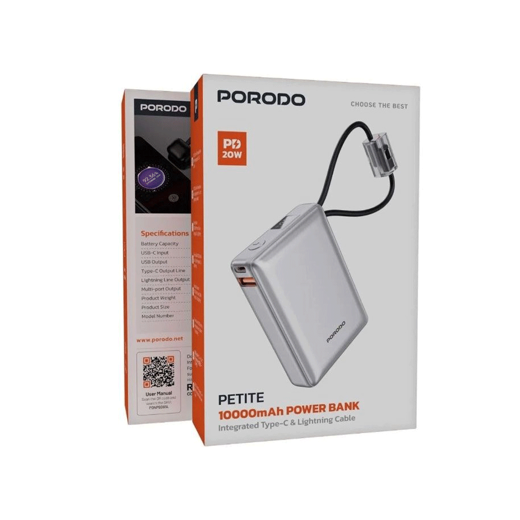 پاوربانک 10000mah پرودو مدل Porodo PETITE