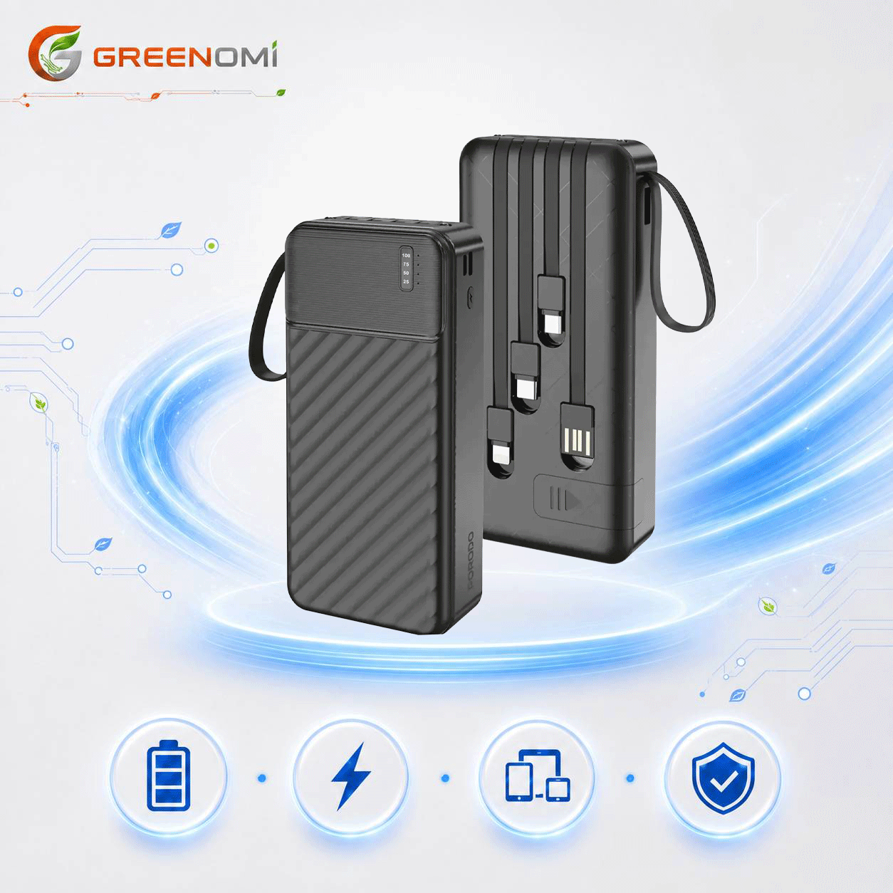 پاوربانک 10000mah پرودو مدل Porodo PIANO