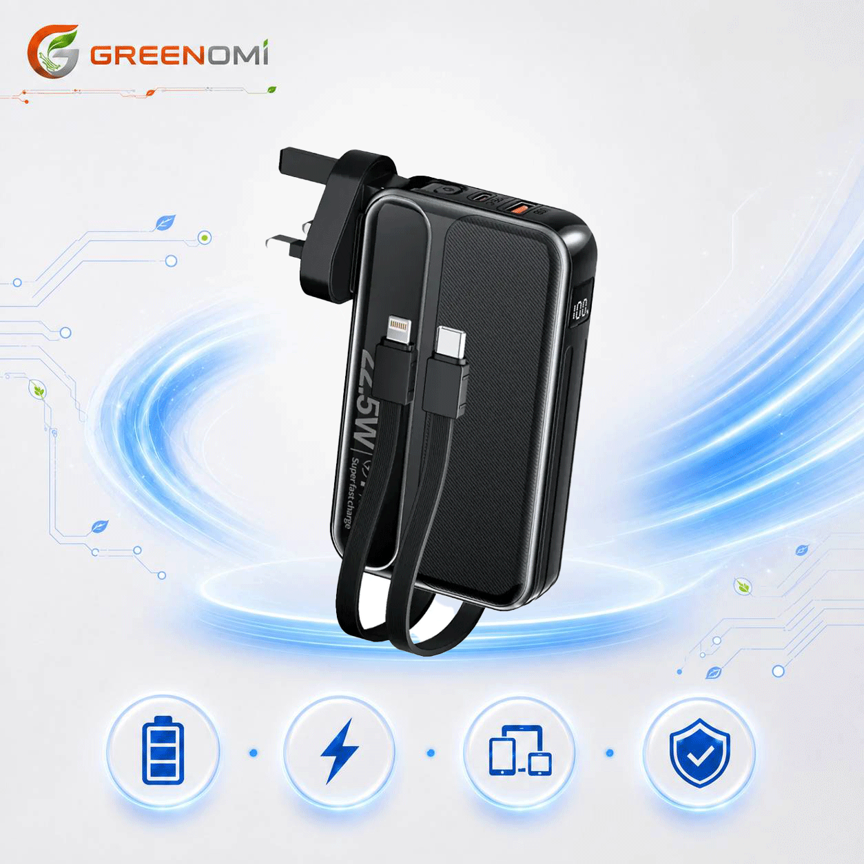 پاوربانک 10k  گرین لاین مدل Green lion CHARGE MATE