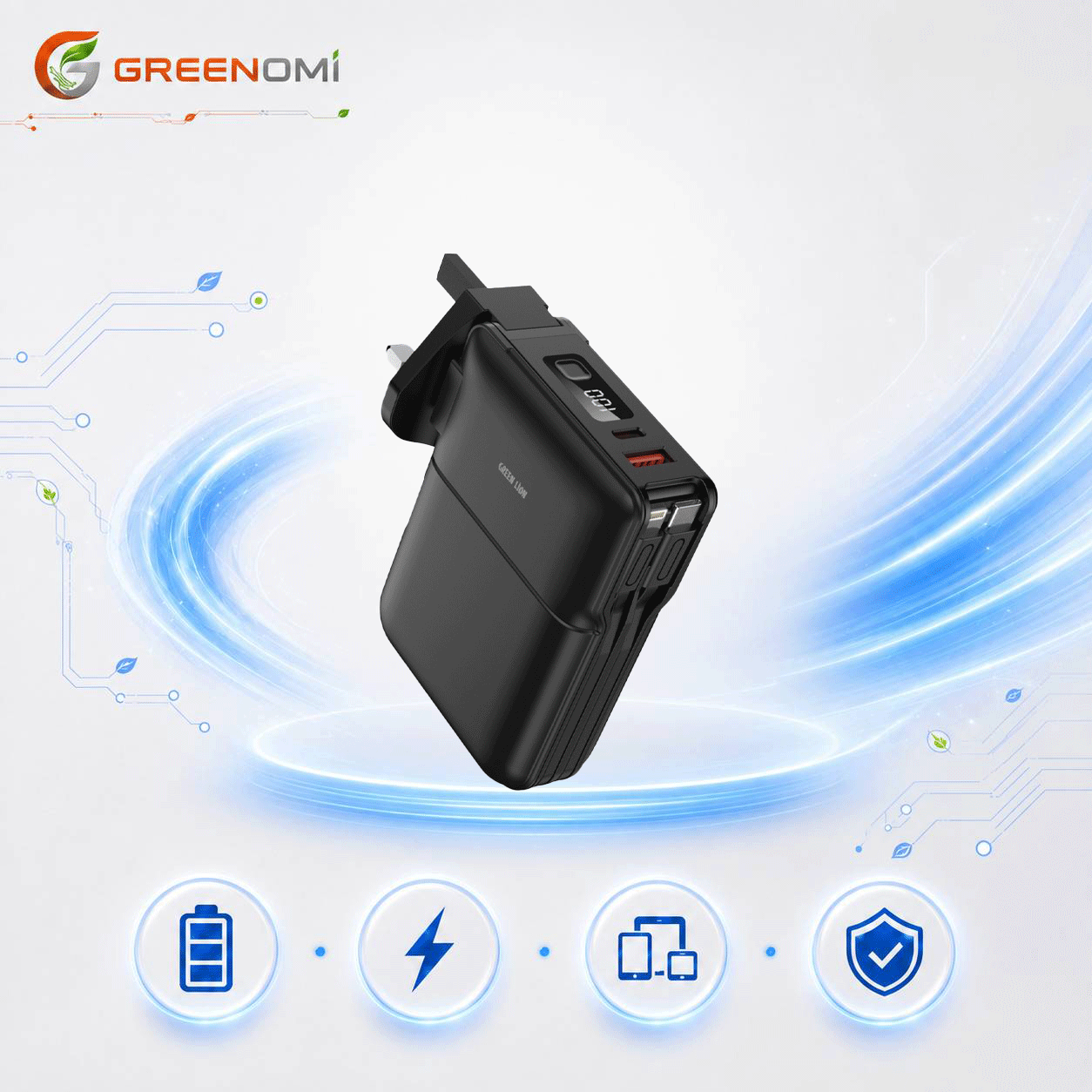 پاوربانک 10k گرین لاین مدل Green lion TRAVEL POWER