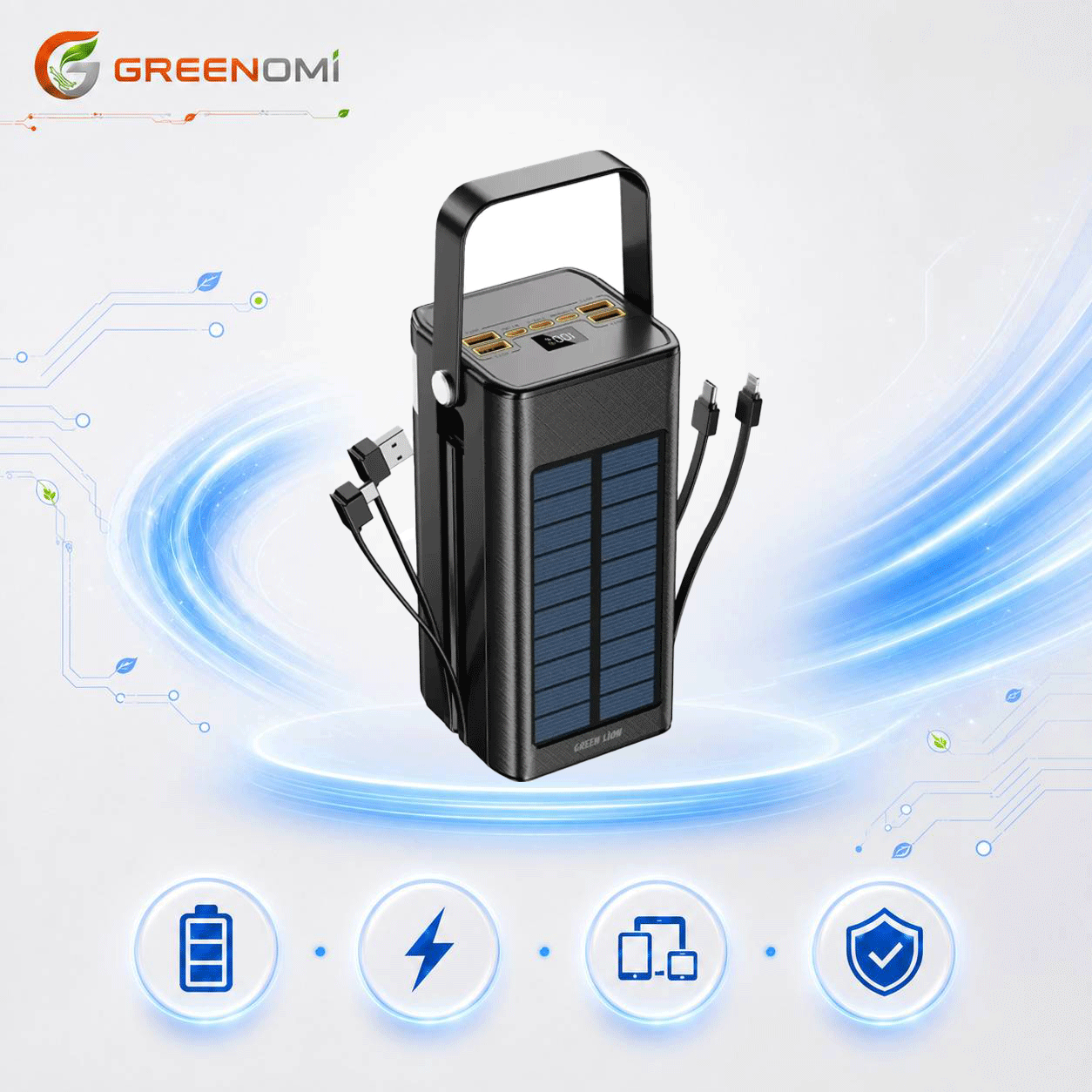پاوربانک 60kگرین لاین مدل Green lion SOLAR X