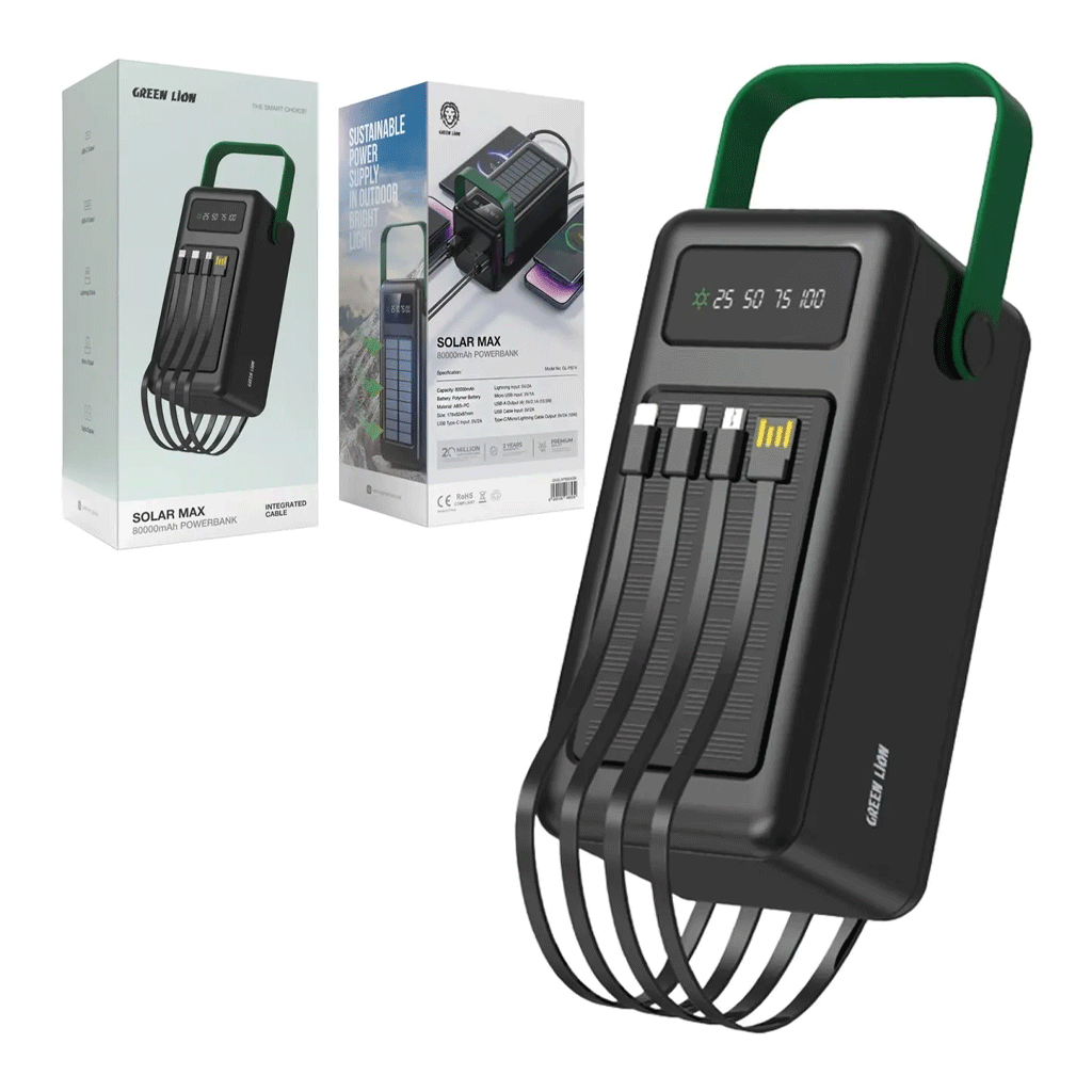 پاوربانک 80k گرین لاین مدل Green lion SOLAR MAX