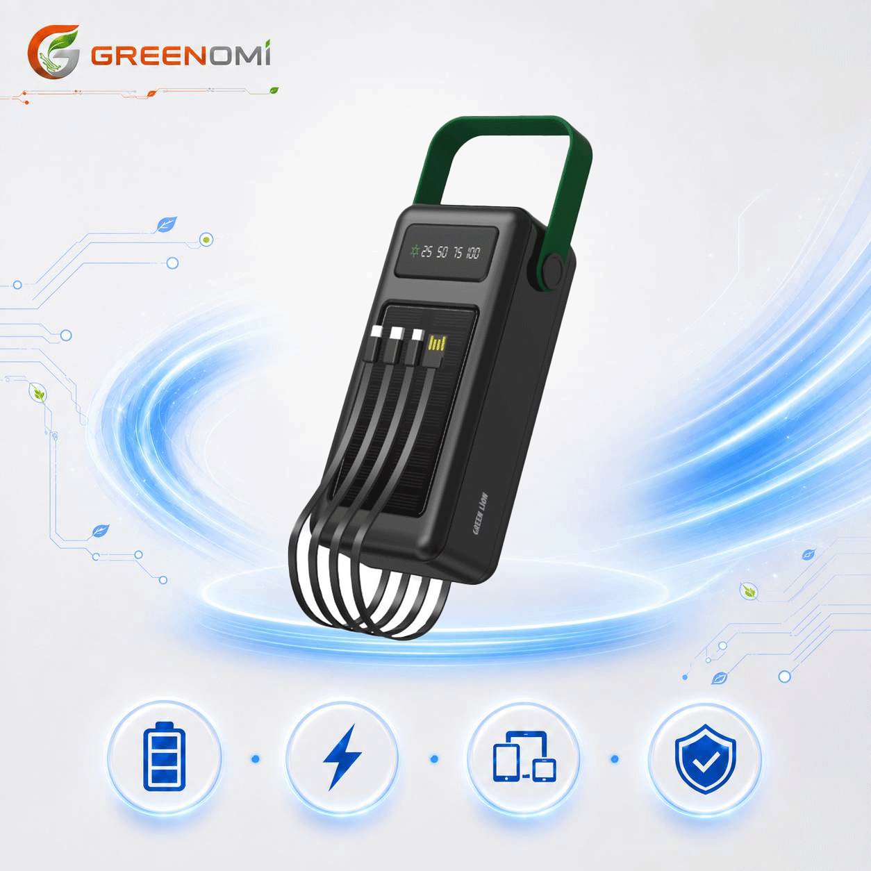 پاوربانک 30k گرین لاین مدل Green lion SOLAR MAX