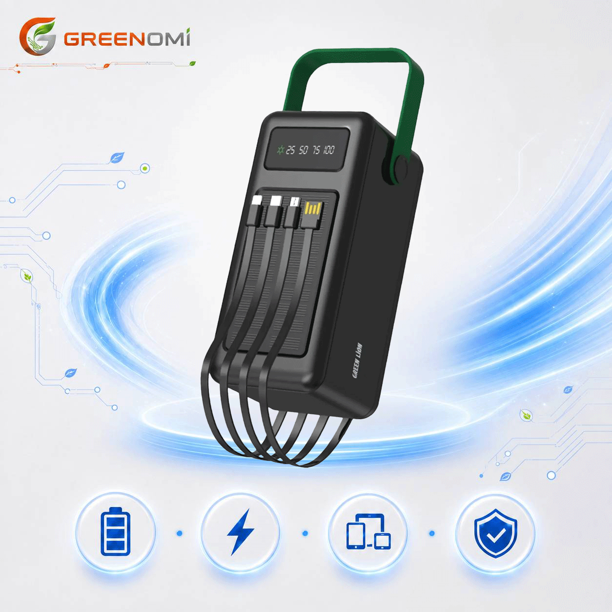 پاوربانک 50k گرین لاین مدل Green lion SOLAR MAX