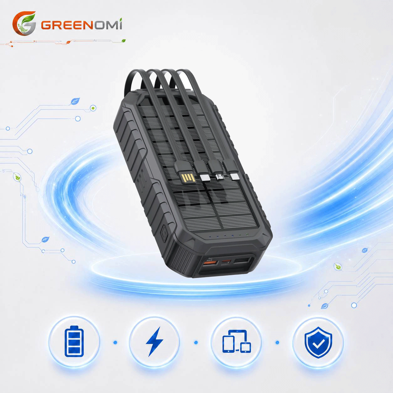 پاوربانک 20k گرین لاین مدل Green lion SOLAR MATE
