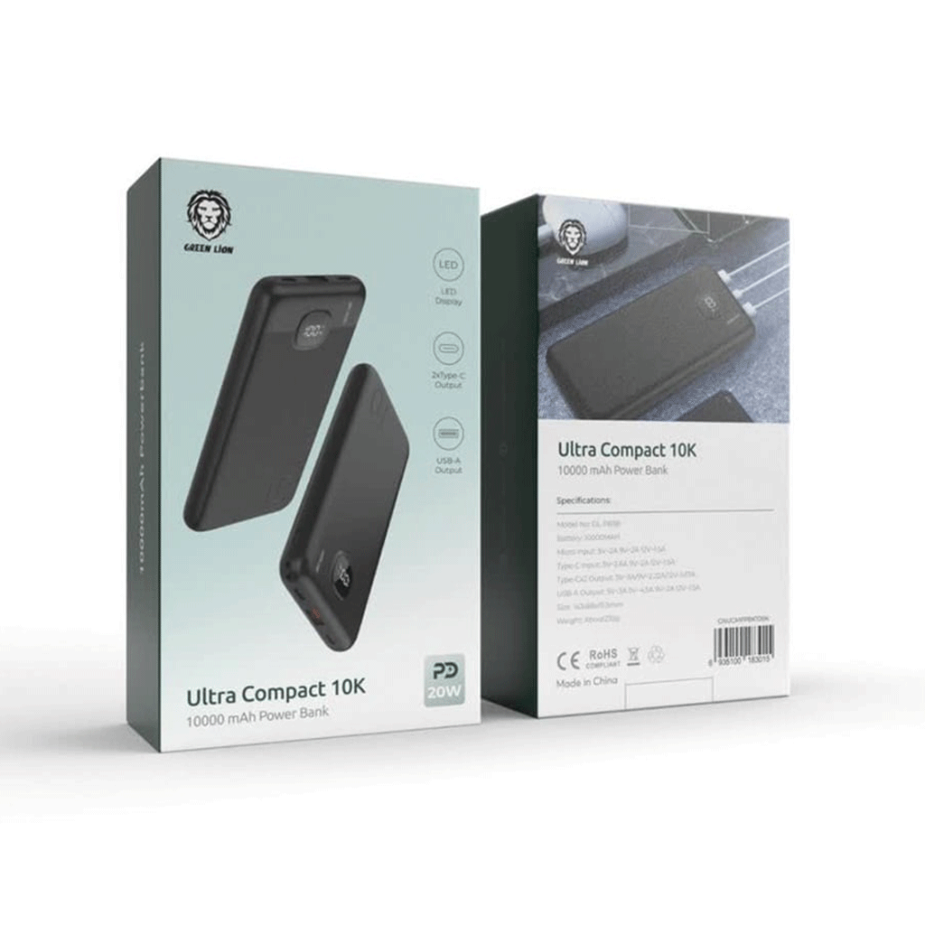 پاوربانک 10k گرین لاین مدل Green lion ULTRA COMPACT