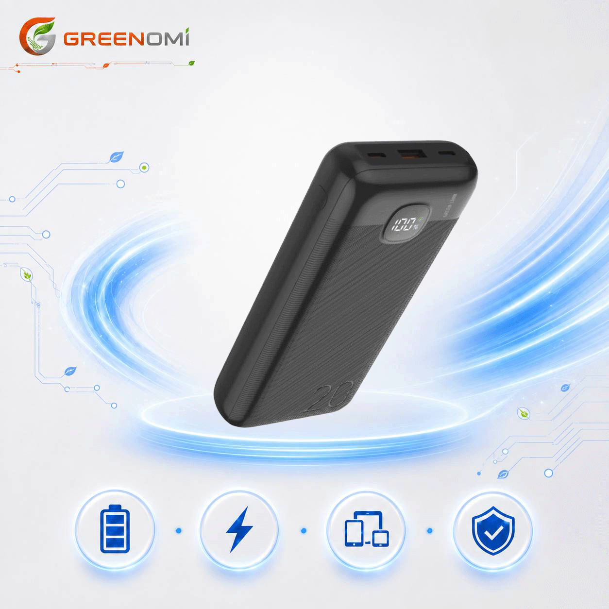 پاوربانک 20k گرین لاین مدلGreen lion ULTRA COMPACT