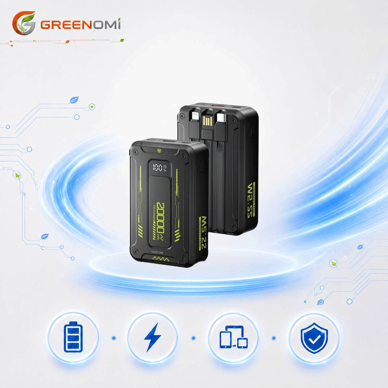 پاوربانک 20k گرین لاین مدل Green lion XTREAM20