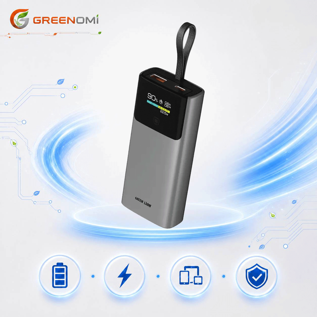 پاوربانک 10k  گرین لاین مدل Green lion VOLTEX