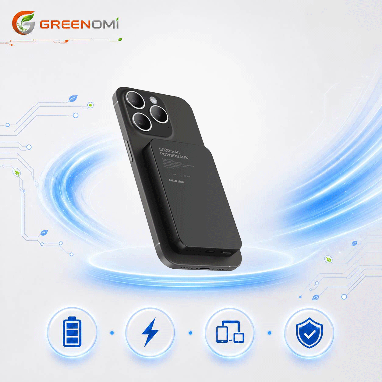 پاوربانک 5k گرین لاین مدل Green lion GL-MAG