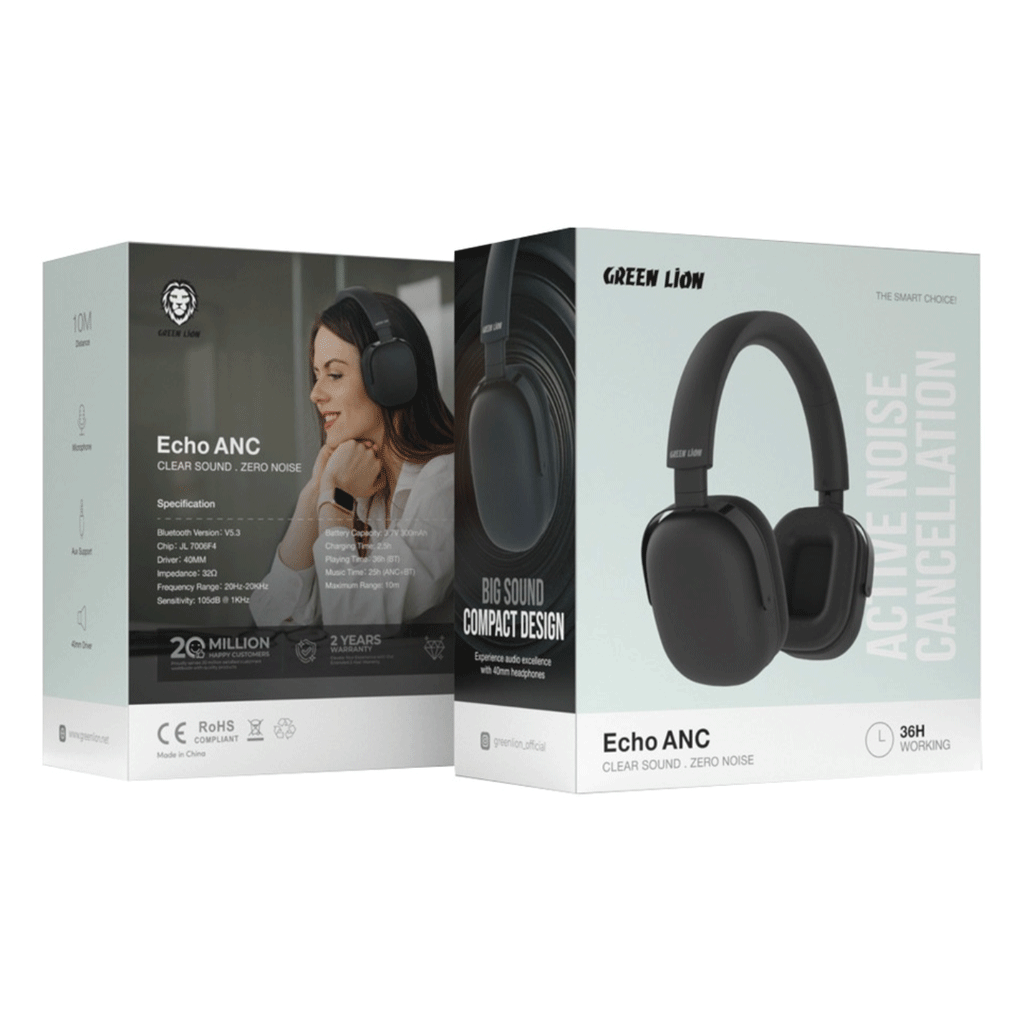 هدفون بلوتوثی گرین لاین مدل Green lion ECHO ANC ZERO NOISE