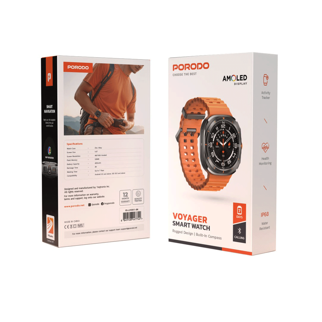 ساعت هوشمند پرودو مدل Porodo Voyager Smart Watch