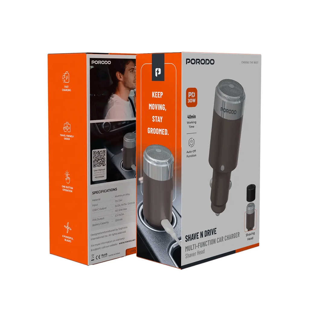 شارژر فندکی پرودو مدل Porodo PDCCR30BR