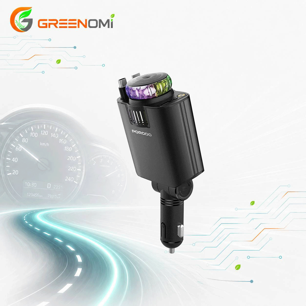 شارژر فندکی پرودو مدل Porodo PDCHD120WBK