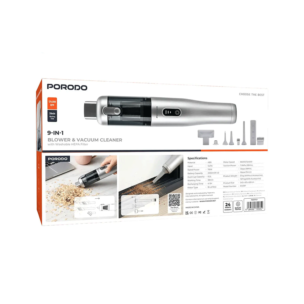 جارو شارژی خودرو پرودو Porodo PD097GY