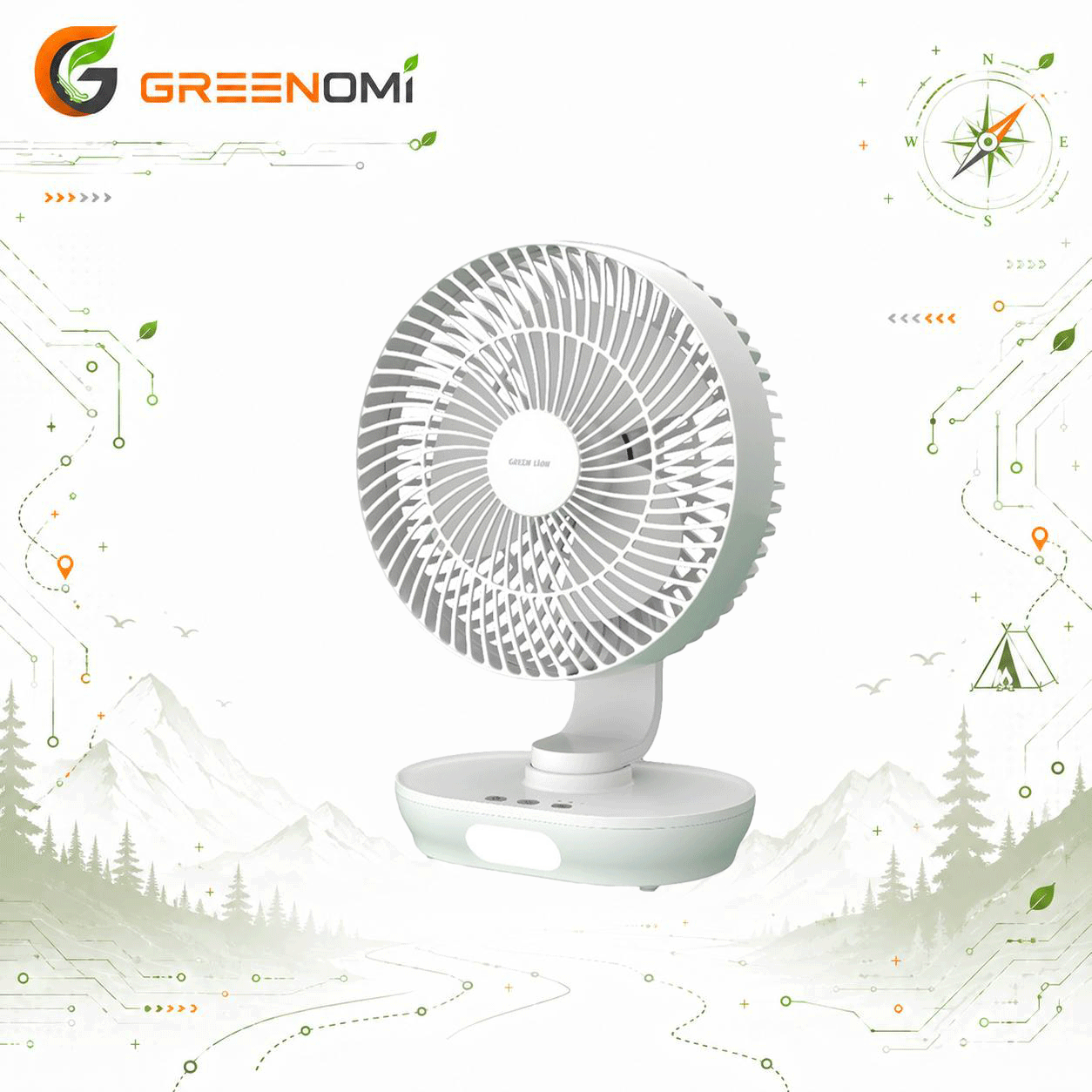 پنکه شارژی رومیزی گرین لاین Green Lion PORTABLE