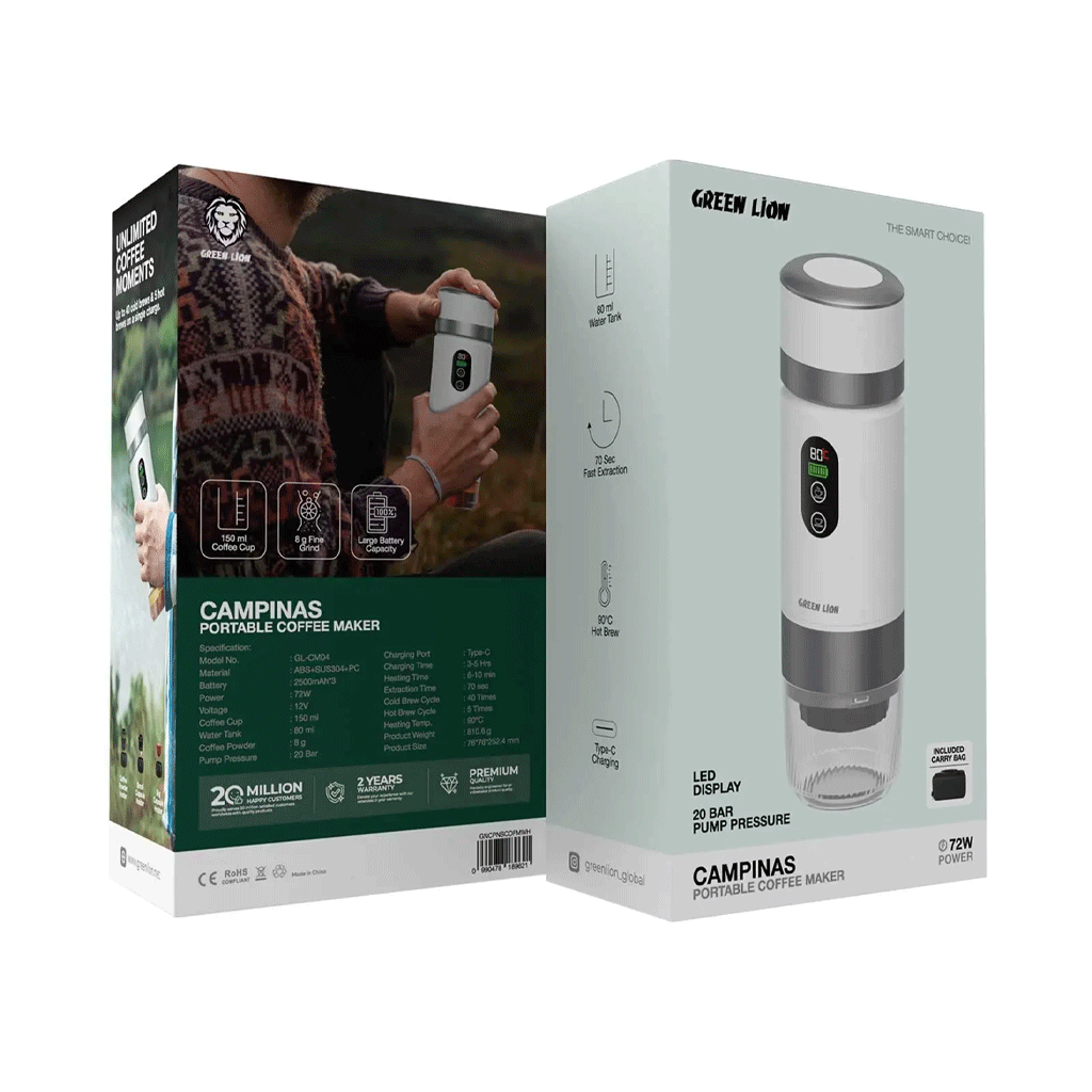اسپرسو ساز شارژی گرین لاین مدل Green Lion GL-CM04