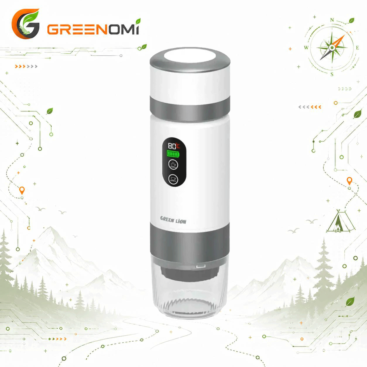 اسپرسو ساز شارژی گرین لاین  مدل Green Lion GL-CM04