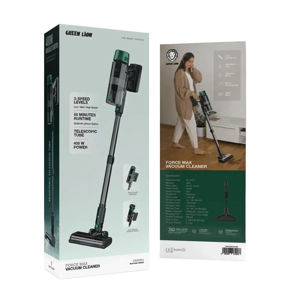 جارو شارژی گرین لاین مدل Green lion FORCE MAX CORDLESS VACUUM