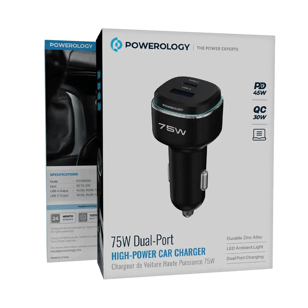 شارژر فندکی پاورولوژی Powerology PCCSR024BKOG 75W