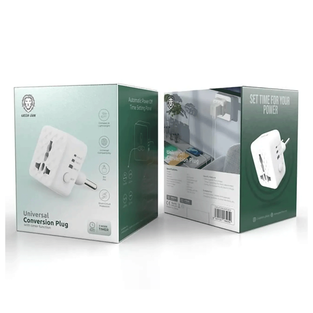 تبدیل سه به دو تایمدار گرین لاین مدل Green lion UNIVERSAL CONVECSION PLUG