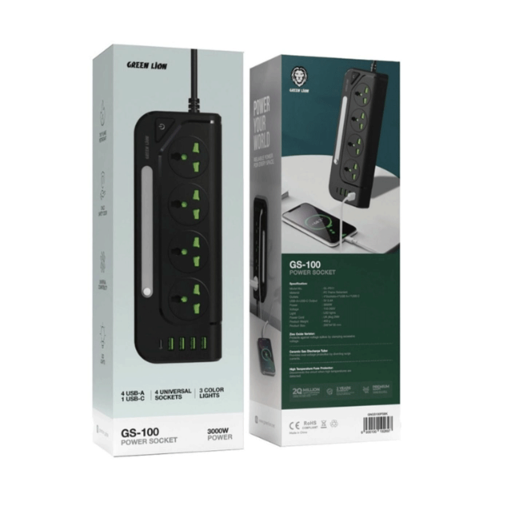چند راهی برق گرین لاین مدل Green lion GS-100 GNGS100PSBK